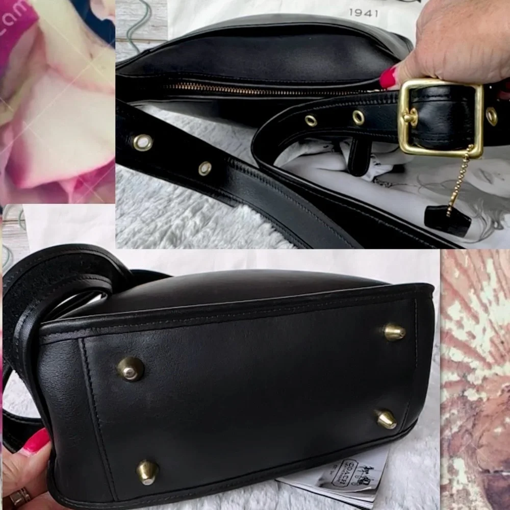 VINTAGE COACH LEGACY ZIP BLACK CROSSBODY BAG 9966